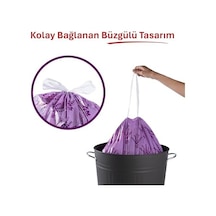 Lavanta Kokulu Orta Boy Büzgülü Çöp Poşeti 15&apos Li 55x60 Cm, Kolay Bağlanır Kokulu Büzgülü Orta Boy Çöp Torbası, Sızdırmaz, Yırtılmaz, Geri Dönüştürülebilir Atık Torba, Ekstra Güçlü Çöp Poşeti