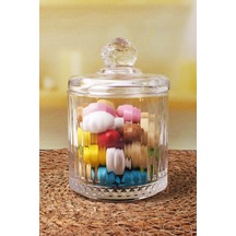 Lüx Kristal Büyük Cam Şekerlik & Cam Lokumluk, Kesme Cam Lüx Şekerlik 13cm 7.8cm - 06638 Çok Renkli