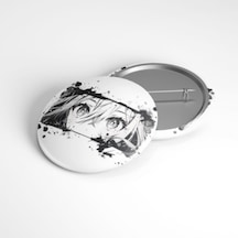Anime Siyah Beyaz - 58mm Rozet - No.02 Çok Renkli