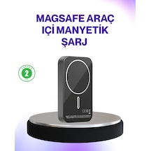 Mıknatıslı - 479 - Magsafe Uyumlu Araç Tutucu Kablosuz - Novapazr - Şarj Destekli siyah