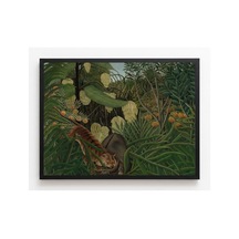 Botanik Rousseau Kaplan İle Bufalonun Kavgası Çerçevesiz Poster 21x30 Cm A4 Botanik Doğa Tarihi