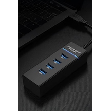 Thentech Usb 3.0 Hub Çoklayıcı 4 Portlu Led Işıklı Yüksek Hızlı Dosya Aktarımı Bilgisayar Laptop Çoğaltıcı
