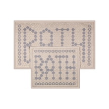 Bath Doğal Pamuklu 2'li Banyo Paspas Seti 60x100+50x60 Cm Gri Gri