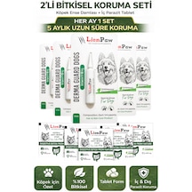 2'li Set Köpek 1-10 Kg Bitkisel İç Dış Parazit Ense Bitkisel Damla Seti - 5 Damla 5 Tablet