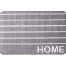 Gizz Home Çizgili Kapı Önü Paspası - Gri / Beyaz - 40x60 Cm Çok Renkli