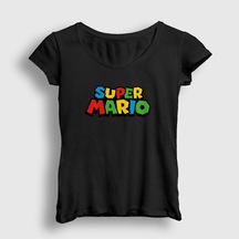 Presmono Kadın Logo Oyun Super Mario T-Shirt