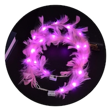 Led Işıklı Rengarenk Yanan 3 Fonksiyonlu Otrişli Parti Tacı Pembe Renk 12x12 Cm Çok Renkli