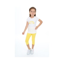 Toontoy Kids Toontoy Kız Çocuk Lıttle Bloom Baskılı Kaprili Takım Koyu Sarı