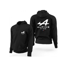 Alpine F1 Team Siyah Fermuarlı Limited Edition Kapşonlu Sweatshirt