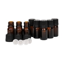 Spain 10 Adet 5 Ml Medikal Kahverengi Kehribar Amber Cam Şişe Içten Damlalıklı 5 Cc