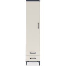 Hyperion Dolap 3 Raflı 2 Çekmeceli Tek Askılı 44x44x195 Antrasit-aytaşı Antrasit