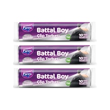 Ekstra Dayanikli 10'lu Çöp Torbası Battal Boy 72 X 95 Cm Üç Paket