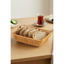 Dikdörtgen Rattan Mini Ekmek Sepeti - Bb6061 Çok Renkli