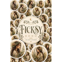 Boho Kadın Portre Sticker Seti - 60 Adet Etiket Çıkartma Diğer