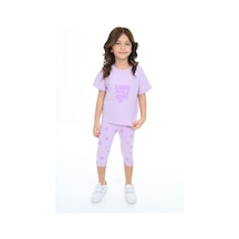Toontoy Kids Toontoy Kız Çocuk Shıne On Baskılı Kaprili Takım Lila