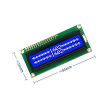 1602a 2x16 Mavi Karakter Lcd Modül Display Ekran 5v Beyaz Arka Işık 16x2 16 X 2 Standart Sol Üst
