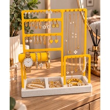3d Baskı Sarı Takı Organizeri Takılık Kolye Küpe Bileklik Yüzük Düzenleyici