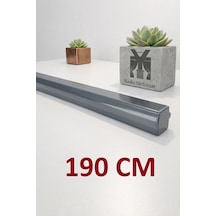 Antrasit Dekoratif Ray Alüminyum 2 Kanallı Dekoratif Metal Perde Kornişi Antrasit190cm - 855867284 Antrasit190cm