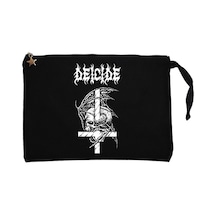 Deicide Design Siyah Clutch Astarlı Cüzdan / El Çantası Siyah