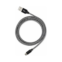 Vcom Cu250 Type-c To Usb 3m 15w 5v-3a Örgülü Şarj Kablosu
