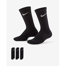 Nike Everyday Sx6842-010 Çocuk Yastıklı Crew Çorapları 3 Çift Sıyah