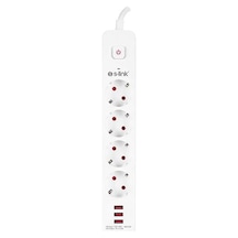 S-link Spg403u 1.5 Metre 4lü Anahtarlı Akım Korumalı Usb Girişli 0