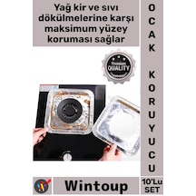 Folyo Isıya Dayanıklı Alüminyum Kare Yuvarlak Leke Tutmaz Mutfak Seti Folyo Ocak Koruyucusu 10'lu