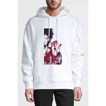 Anime One Piece Whitebeard Baskılı Beyaz Erkek Kapşonlu Sweat