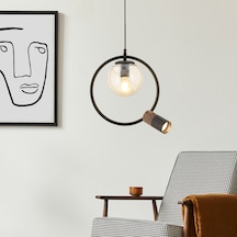 Ayaz Tekli Modern Sarkıt Oturma Odası Salon Sarkıt Avize Siyah