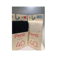 Penti Lacivert-beyaz - Muz Micro 40 Külotlu Çorap 2 Adet Beyaz Lacivet
