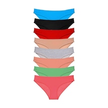 Kadın 8 Adet Süper Eko Set Likralı Kadın Slip Külot Set 4 Çok Renkli