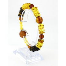 Kehribar Bileklik Özel Tasarım Ambergold Blk23-65 Çok Renkli
