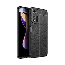 Redmi Note 11 Pro 5g Kılıf Deri Desenli Ve Esnek Yapılı Sağlam Derry Silikon Kılıf Siyah