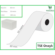 80x50 Metre Termal Yazarkasa Ve Adisyon Rulosu 100 Adet