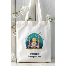 Art Hediye Müezzin Baskılı Bez Omuz Çantası Kişiye Özel Model 1 Çok Renkli