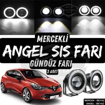 Renault Clio 4 2012-2020 Uyumlu Üniversal Mercekli Angel Sis Farı Metal Su Geçirmez 76 Mm Be Halkalı Gündüz Farı Sis Farı 56201957