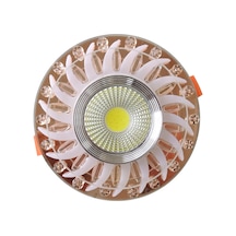 Bronz Kristal Cam Sıva Altı Spot Cob Led Armatür Beyaz Işıklı Bronz Cam