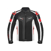 Motoanl Motosiklet Montu Full Korumalı 4 Mevsim Pu Kaplamalı Deri Ve Maxdura Kumaş Motor Mont Red