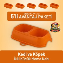 Kedi Ve Köpek İkili Küçük Mama Kabı - 5 Adet
