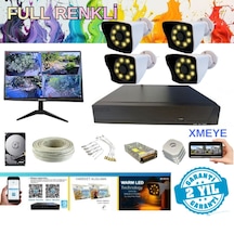 5 Mp Lens 1080 P 4 Kameralı Warm Led Güvenlik Seti - 2 Tb Hdd Ve Monitör Dahil - St224wssz