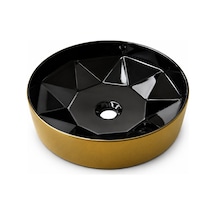 Seramik Çanak Lavabo 42 Cm Siyah Gold