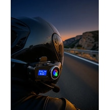 Astraltech Lcd Ekranlı Bluetooth Kask Kulaklığı 2 Kişi Interkom Fm Radyo Sd Kart Girişi