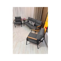 Houseart Bella 3+1+1 , Balkon, Bahçe - Cafe , Teras , Metal Kanepe Koltuk Takımı ,çay Seti Gri