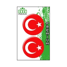 Türk Bayrağı 1 5x5 Cm İkili Damla Etiket Çok Renkli