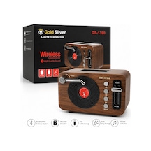 Gs-1390 Retro Bluetooth Hoparlör Ve Fm Radyo Usb Bellek, Tf Kart, Aux Girişli Ahşap Tasarım