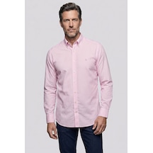 Bisse Pembe Regular Fit Pamuk Cepsiz Uzun Yaka Gömlek Gmeks261065 C29
