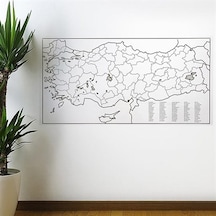 Çalışma Masası İçin Yazılır Türkiye Haritası Manyetik Duvar Stickerı 110x56cm