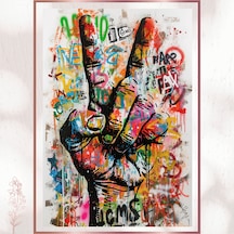 Graffiti Barış Eli - Renkli Sokak Sanatı Pvc Tablo