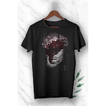 Flood Of Style Unısex Mitoloji Renkli Heykel Baskılı Siyah T-shirt