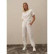 Xint Kırık Beyaz Pamuk Dokulu Regular Fit Sweat Pantolon 470416